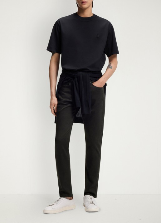 BOSS Delaware slim fit jeans met steekzakken - voorkant 2 zwart