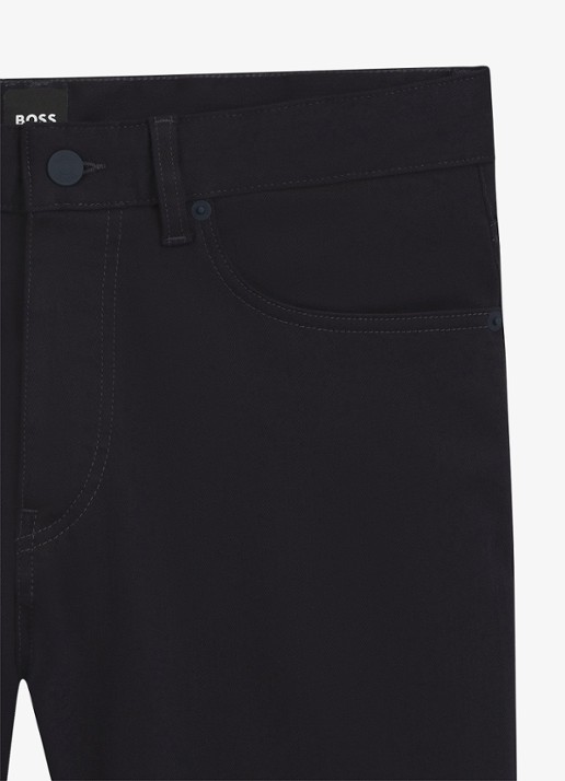 BOSS Delaware slim fit jeans met steekzakken - detail 3 blauw