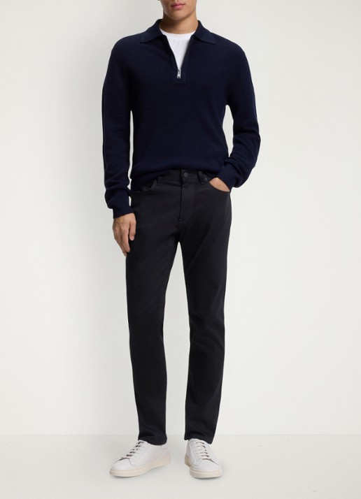 BOSS Delaware slim fit jeans met steekzakken - voorkant 6 blauw