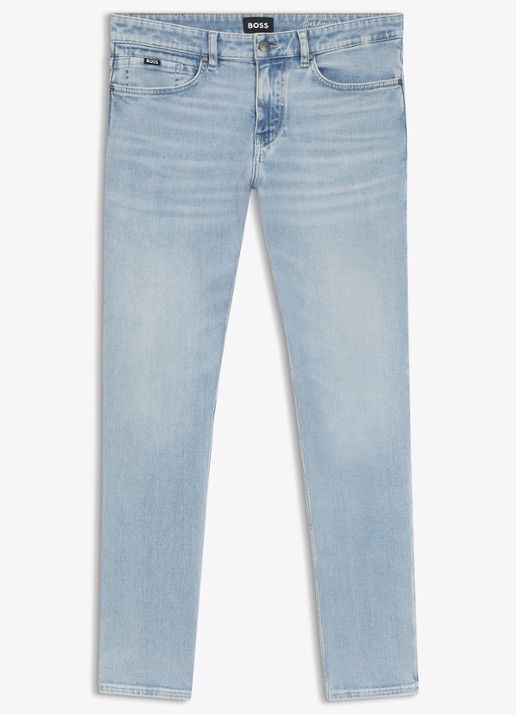 BOSS Delaware slim-fit jeans met stretch - voorkant indigo