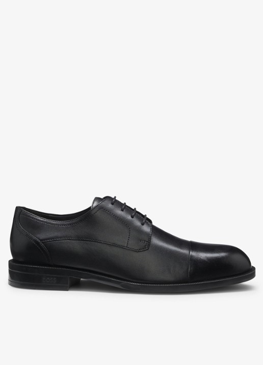 BOSS Derby veterschoen van leer - voorkant zwart