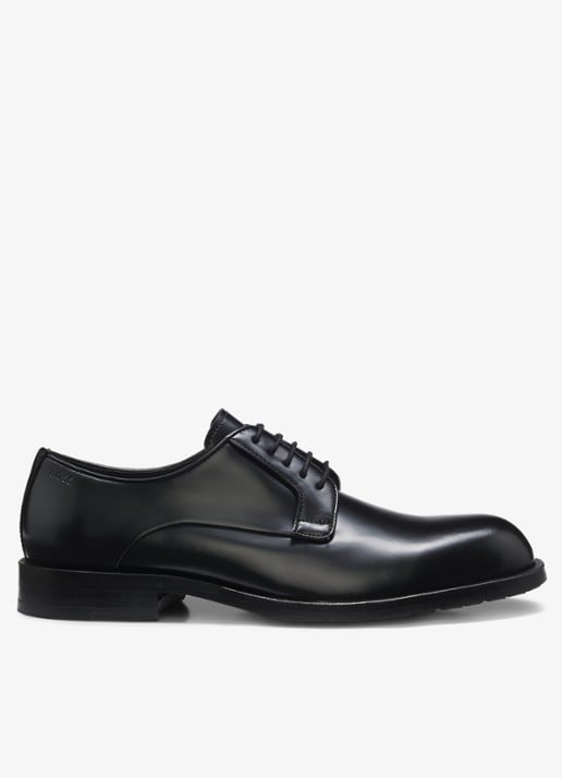 BOSS Derbyschoenen van brush-off leer met logo in reliëf