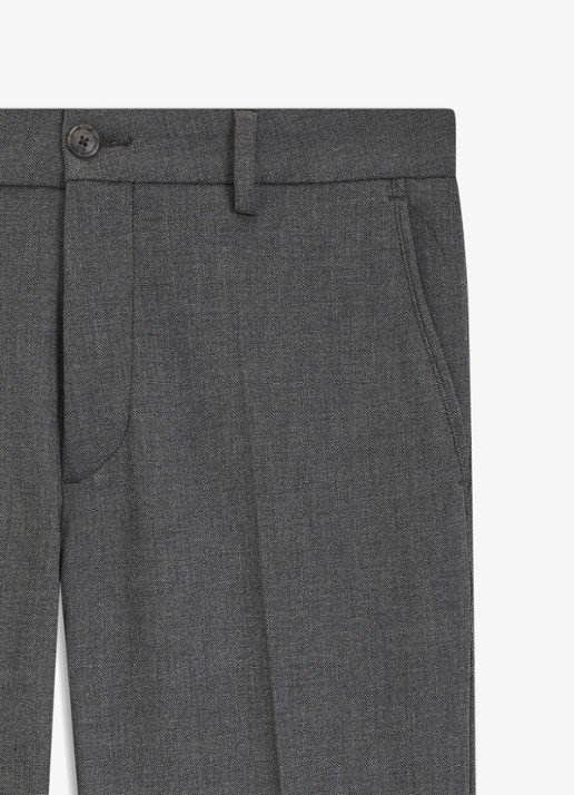 BOSS Dobby straight fit chino - voorkant 6 zwart