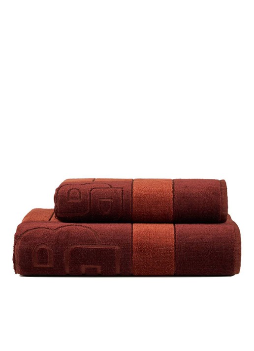 BOSS Double badhanddoek - 50 x 100 cm - detail 3 donkerrood