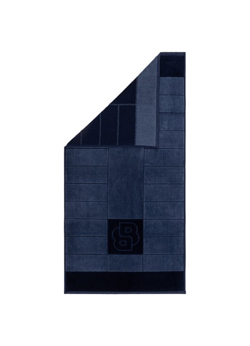 BOSS Double badhanddoek - 50 x 100 cm - voorkant 4 donkerblauw
