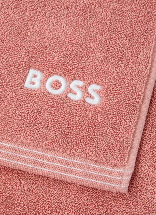 BOSS Edge badhanddoek 50 x 100 cm - voorkant 2 zalmroze