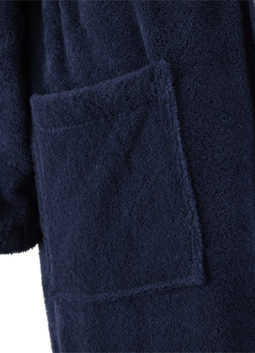 BOSS Edge badjas met logoborduring - detail 3 donkerblauw