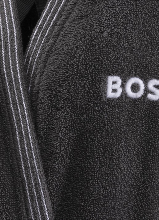 BOSS Edge badjas met logoborduring - detail groen