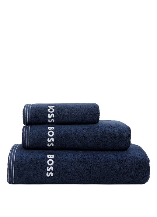 BOSS Edge badlaken - 100 x 150 cm - detail donkerblauw