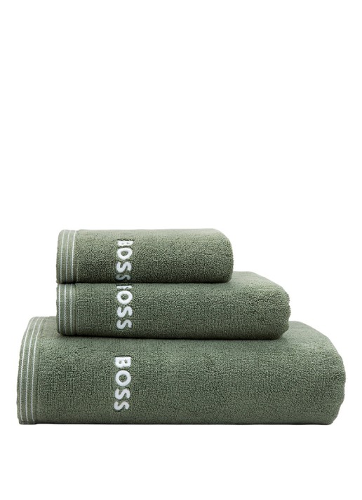 BOSS Edge gastendoek - 30 x 30 cm - detail 2 mosgroen