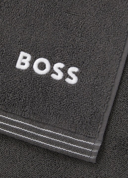 BOSS Edge gastendoek - 40 x 60 cm - achterkant 2 donkergrijs