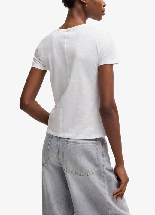 BOSS Esla T-shirt met ronde hals  - achterkant wit