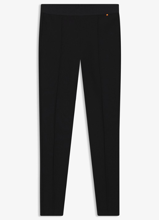 BOSS Estretch high waist slim fit pantalon met stretch  - voorkant 4 zwart