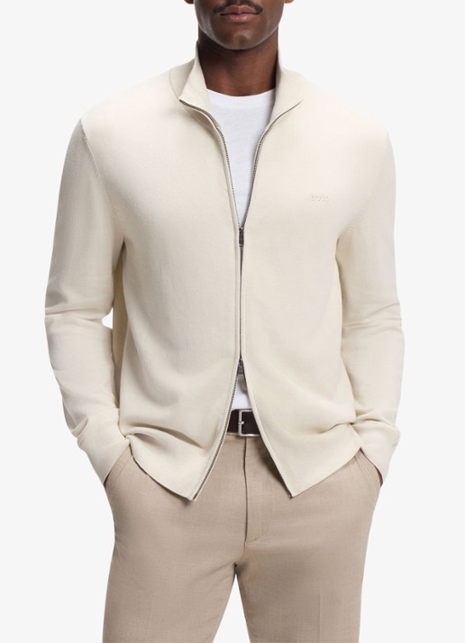 BOSS Fijngebreid vest met logo
