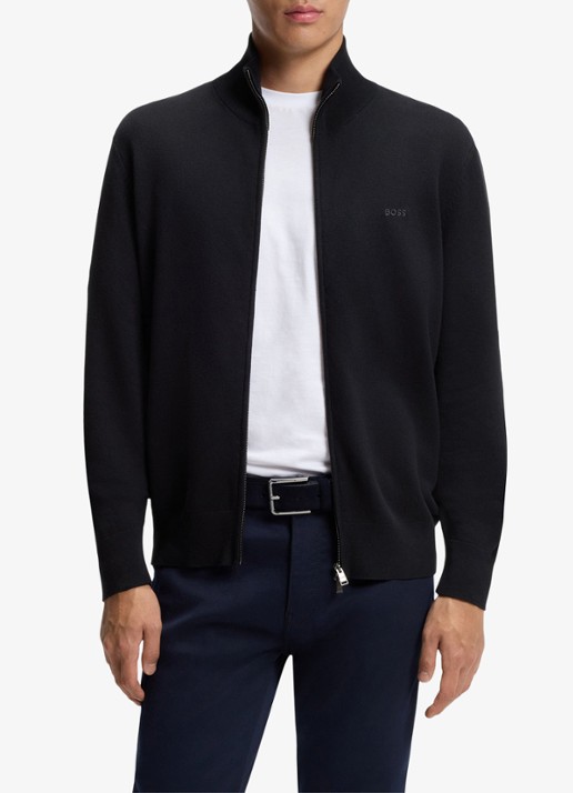 BOSS Fijngebreid vest met logo