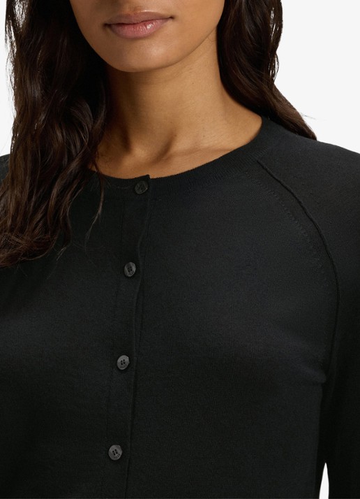 BOSS Fijngebreid vest van scheerwol  - detail 3 zwart