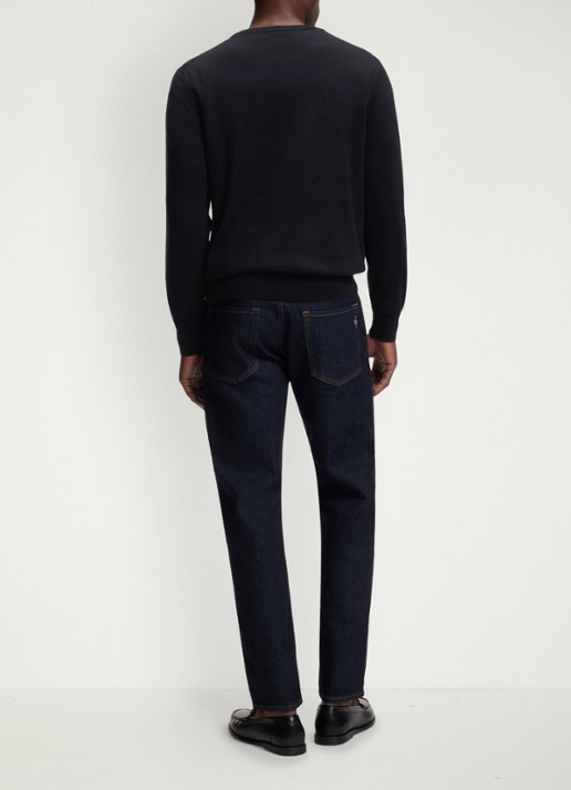 BOSS Fijngebreide pullover met logo - achterkant dark blue-404 / blauw