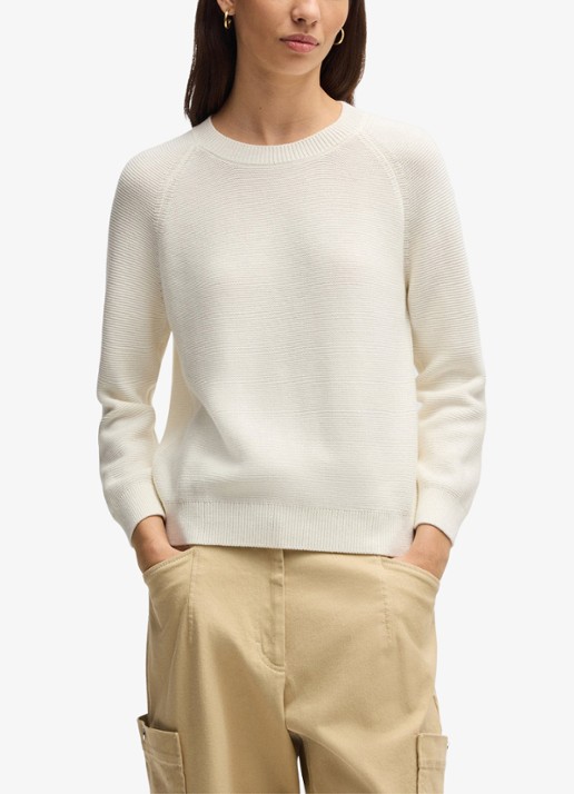 BOSS Fovila fijngebreide pullover met ronde hals