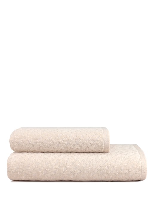 BOSS Frontrow badhanddoek - 50 x 100 cm - detail 2 creme