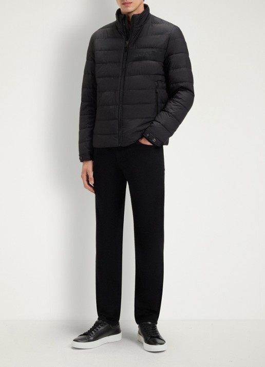 BOSS Gary sneaker van leer  - voorkant 3 zwart