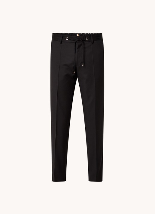 BOSS Genius tapered fit cropped pantalon met steekzakken