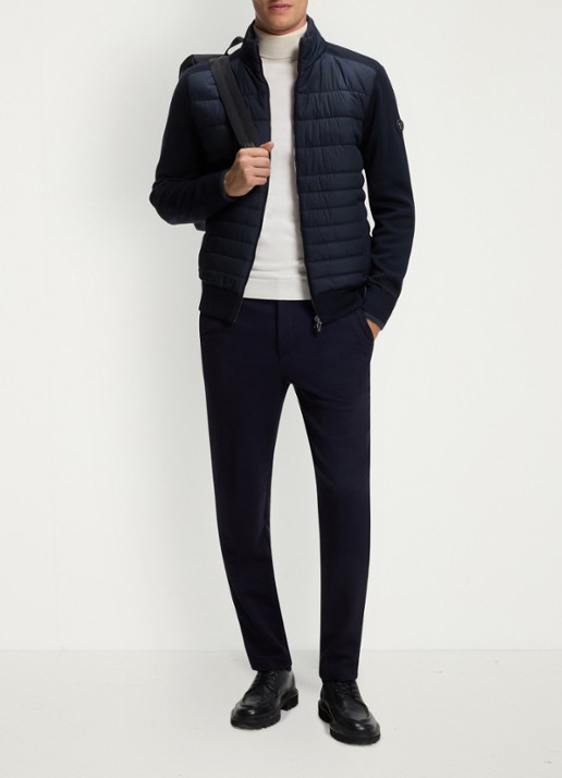 BOSS Gewatteerd jack in wolblend - voorkant 6 blauw