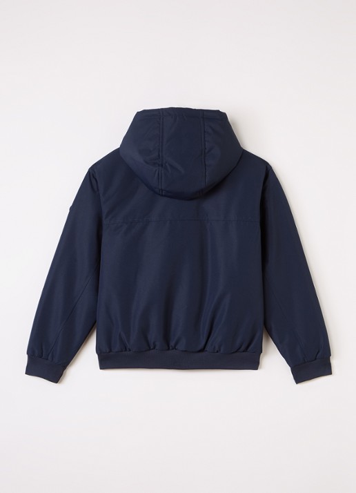 BOSS Gewatteerd jack met capuchon - achterkant 3 donkerblauw