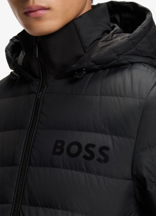 BOSS Gewatteerd jack met waterafstotende coating - detail 5 zwart