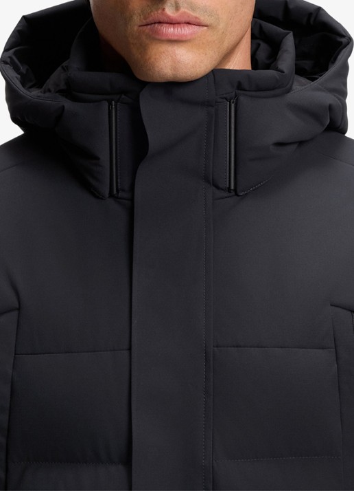 BOSS Gewatteerde jas met donsvulling en ritszakken - detail 2 donkerblauw