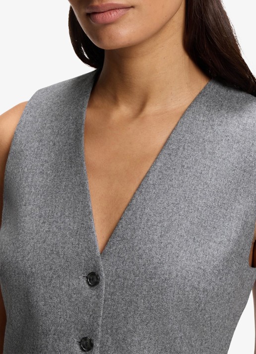 BOSS Gilet met V-hals - detail 2 grijs