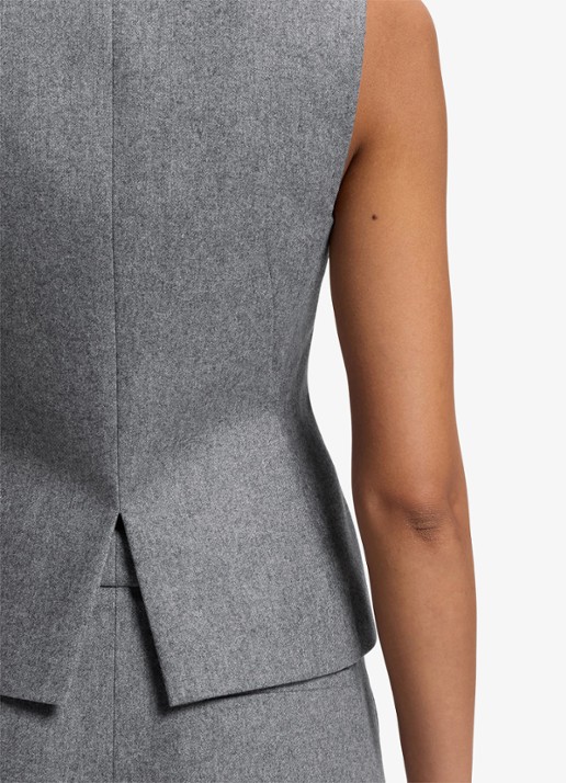 BOSS Gilet met V-hals - detail 3 grijs