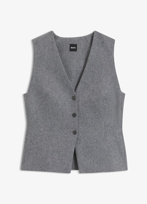 BOSS Gilet met V-hals - voorkant 4 grijs
