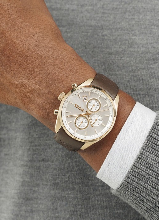 BOSS Grand Prix horloge HB1514225  - voorkant 4 goud