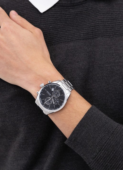 BOSS Grand Prix horloge HB1514251  - voorkant 2 zilver