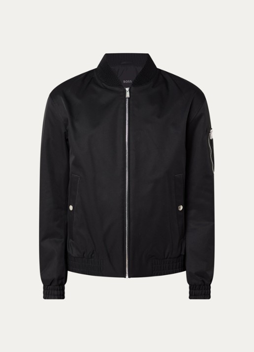 BOSS H-Comber bomberjack met steekzakken - voorkant 3 zwart