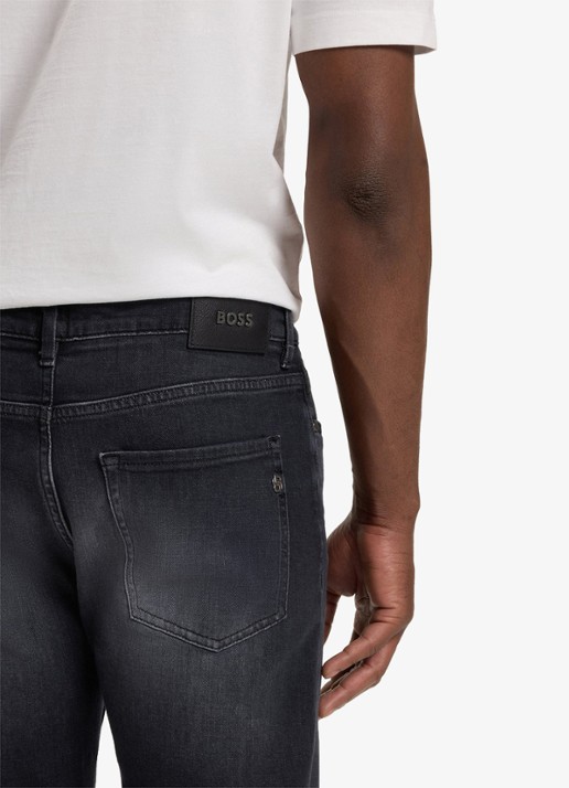 BOSS H-Delaware slim fit jeans met gekleurde wassing - detail 4 antraciet