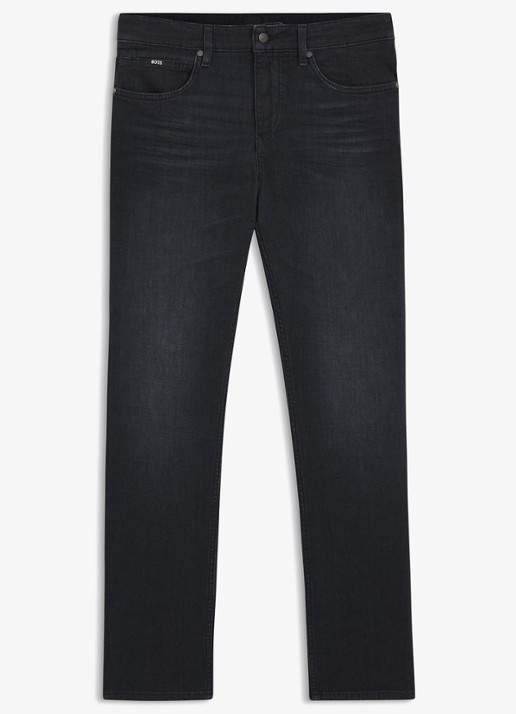 BOSS H-Delaware slim fit jeans met gekleurde wassing - voorkant 5 antraciet