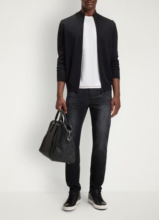 BOSS H-Delaware slim fit jeans met gekleurde wassing - voorkant 6 antraciet
