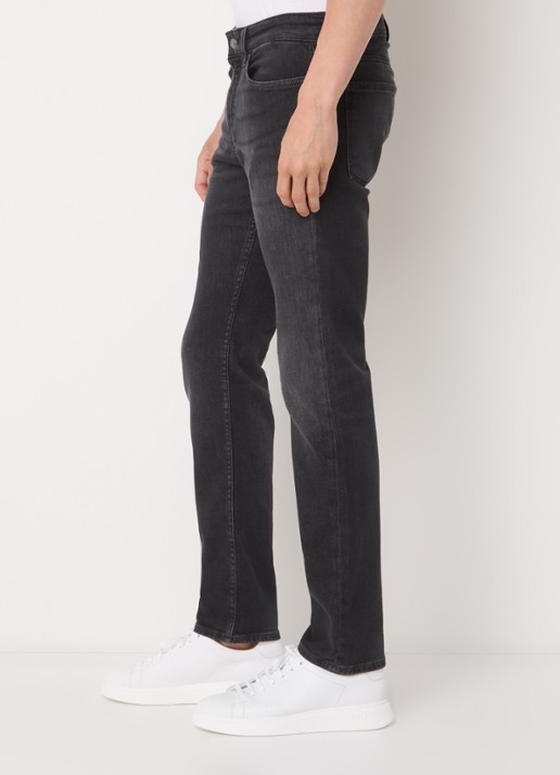 BOSS H-Delaware slim fit jeans met gekleurde wassing - detail 3 donkergrijs