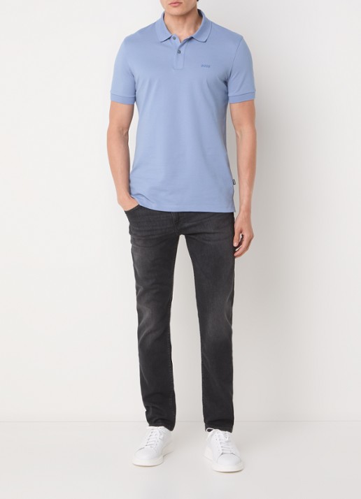 BOSS H-Delaware slim fit jeans met gekleurde wassing - voorkant 5 donkergrijs
