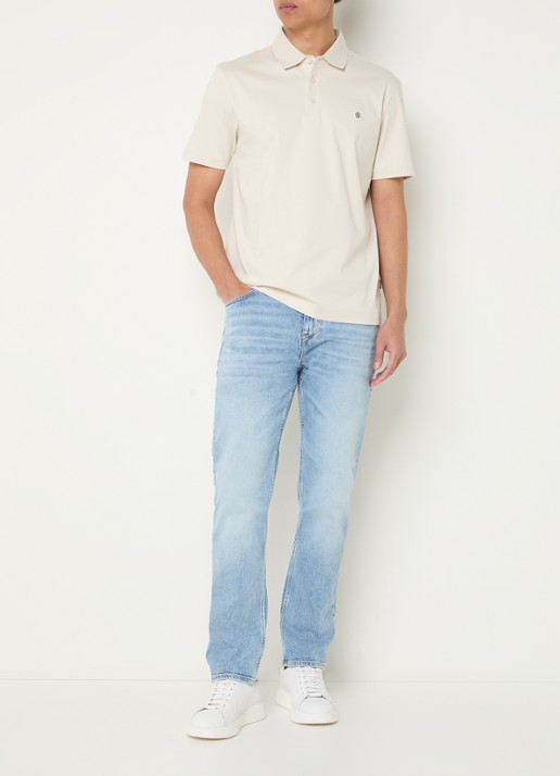 BOSS H-Delaware slim fit jeans met lichte wassing - voorkant 3 indigo