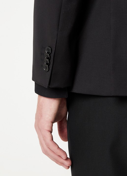 BOSS H-Huge slim fit colbert van wol met klepzakken - detail 3 antraciet