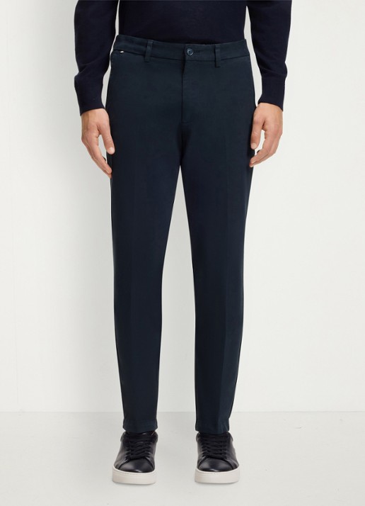 BOSS H-Kaiton1 slim fit chino met steekzakken - detail dark blue-404 / blauw