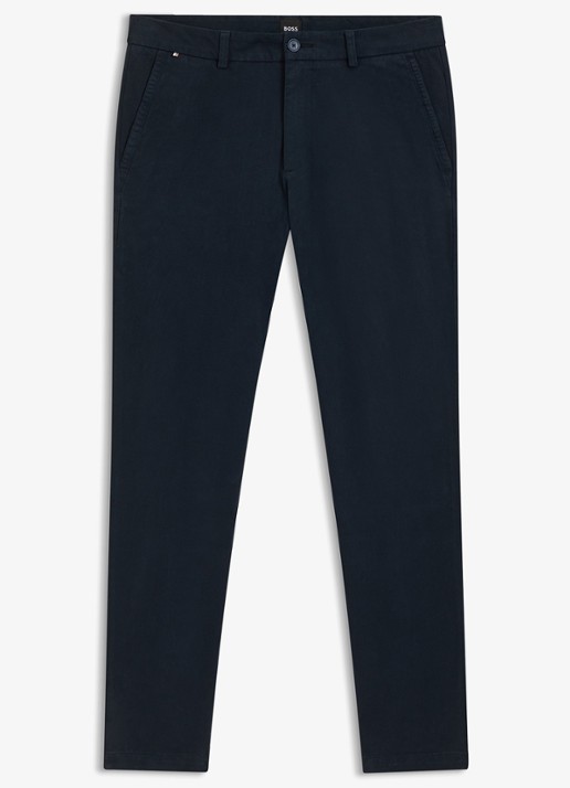 BOSS H-Kaiton1 slim fit chino met steekzakken - voorkant 8 dark blue-404 / blauw
