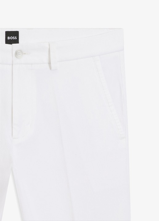 BOSS H-Kaiton1 slim fit chino met steekzakken - detail 3 white-100 / wit