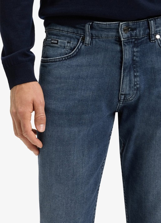 BOSS H-Re.Maine slim fit jeans met medium wassing - detail 6 indigo