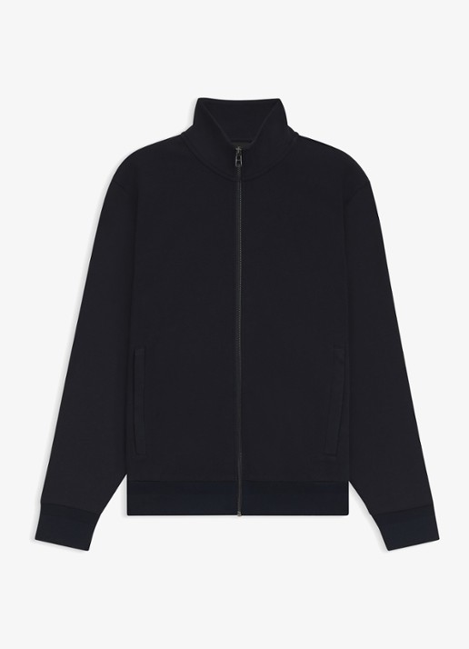 BOSS H-Shepherd sweatvest met steekzakken  - voorkant 4 donkerblauw
