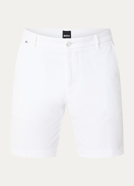 BOSS H-Slice slim fit korte chino met steekzakken - voorkant 3 wit