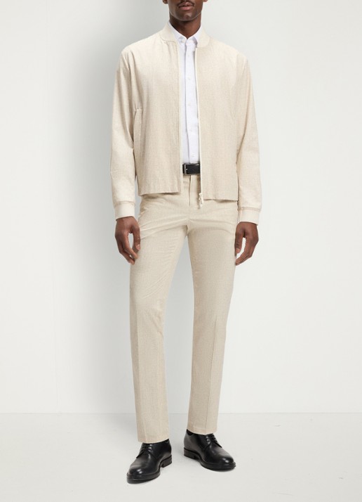 BOSS Hank slim fit overhemd met stretch - voorkant 2 wit
