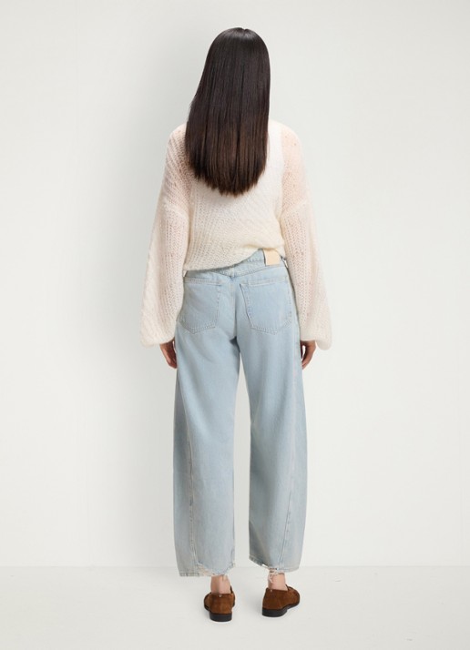 BOSS High waist balloon fit jeans met lichte wassing - achterkant 4 denim